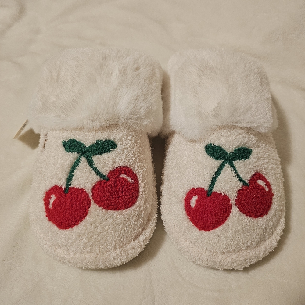 Comfyluxe Cozy Cherry Embroidered Slippers Featured On The Snooki Shop Botique